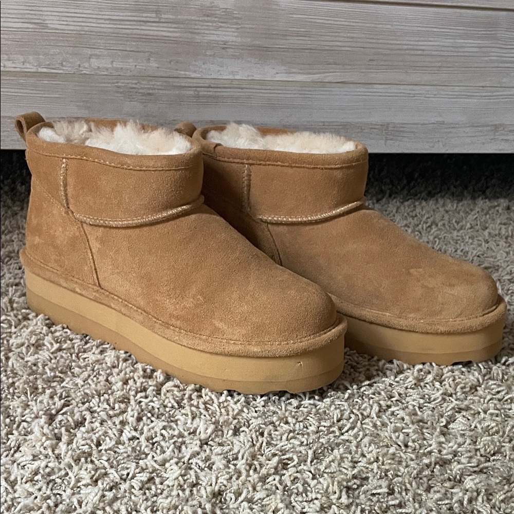BearPaw Women's Brown Suede Winter Boots